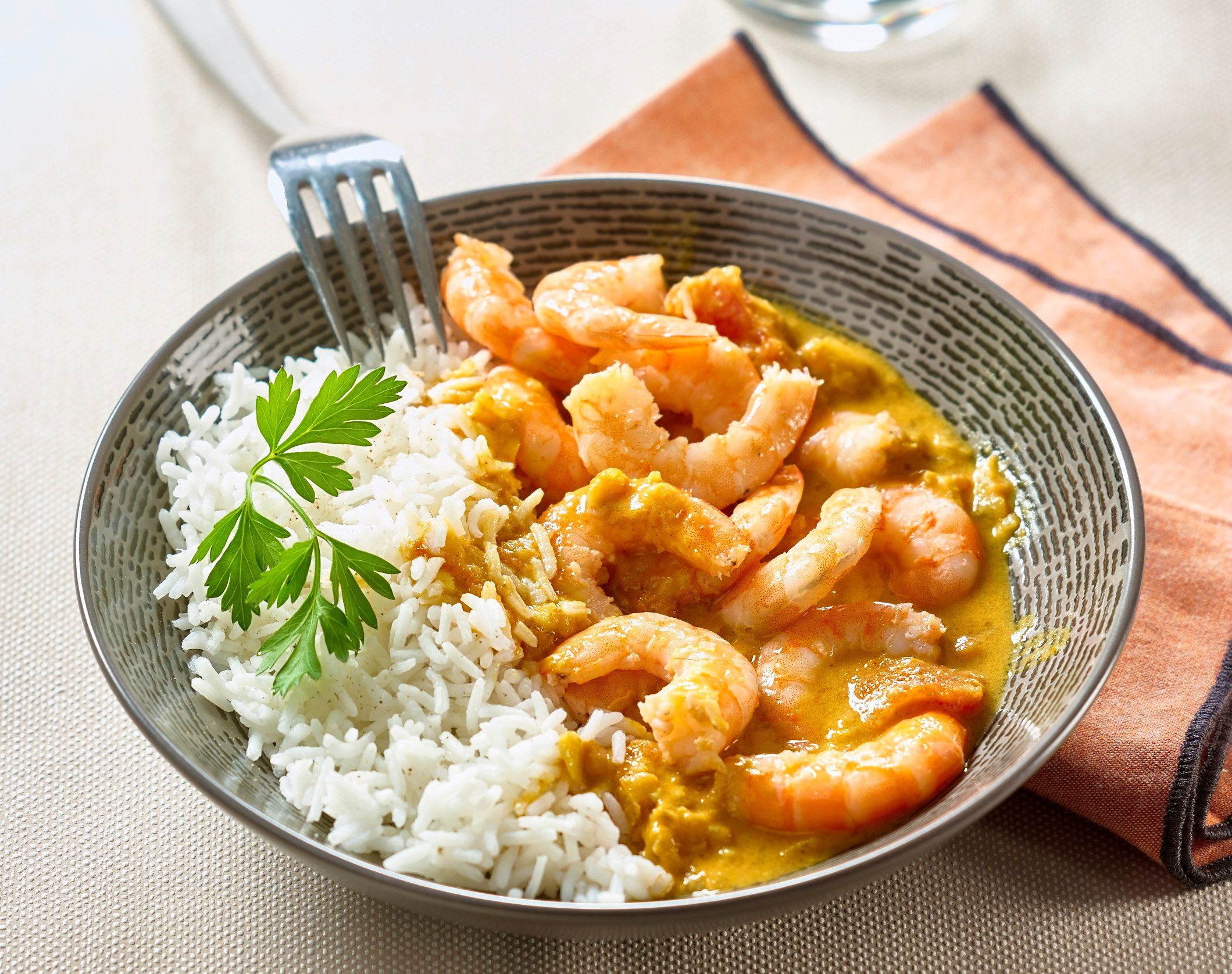  Crevettes au curry
