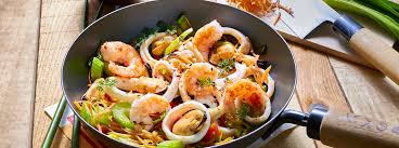 Wok de fruits de mer